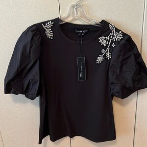 Veronica Beard Jeans rhinestone T-shirt size L